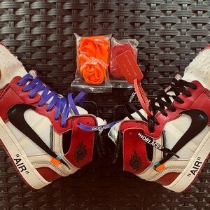 Nike Off-White Air Jordan 1 Retro OG X Chicago Red White Men Size 10 - Authentic